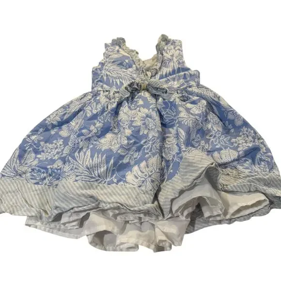 Savannah Toddler Girl 5 Blue Floral Dress - Picture 2 of 5